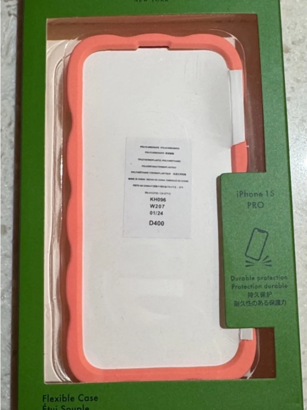 Kate Spade Mirrored Rainbow Waves Pink iPhone 15 Pro Flexible Case